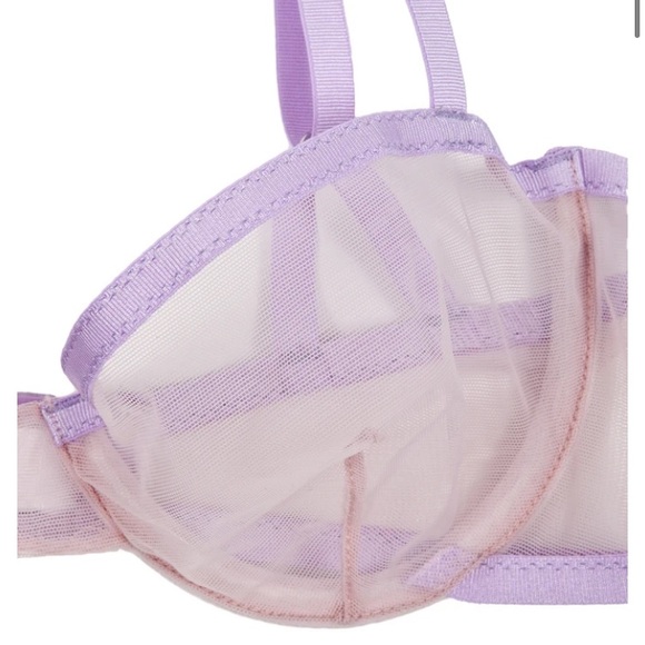 Taryn Winters Plum Blush Kelani Sheer Demi Bra 34B - Picture 5 of 7